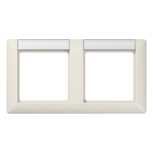 Рамка 2-кратная с полем для надписи для горизонтальной установки, слоновая кость