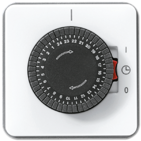 JUNG CD 500/CD plus Белый Таймер поворотный суточный с электроприводом (шаг программы 30 мин)