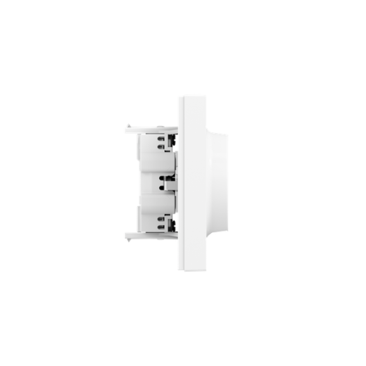 Механизм розетки двойной, 16А, с заземлением, со шторками, с рамкой, белый Эпика EKF