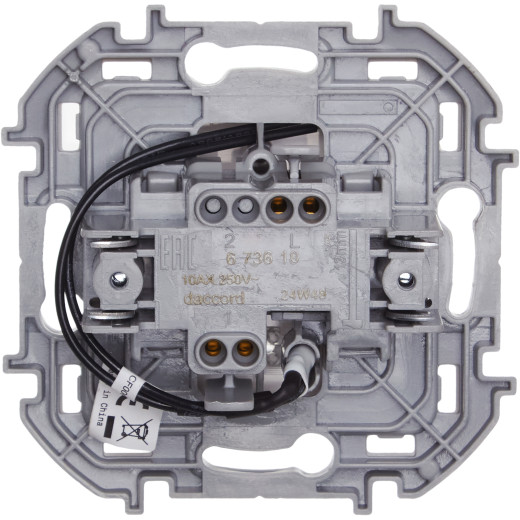 Выключатель одноклавишный с подсветкой/индикацией - Legrand/Daccord Inspiria - 10АХ 250В безвинтовые зажимы - белый