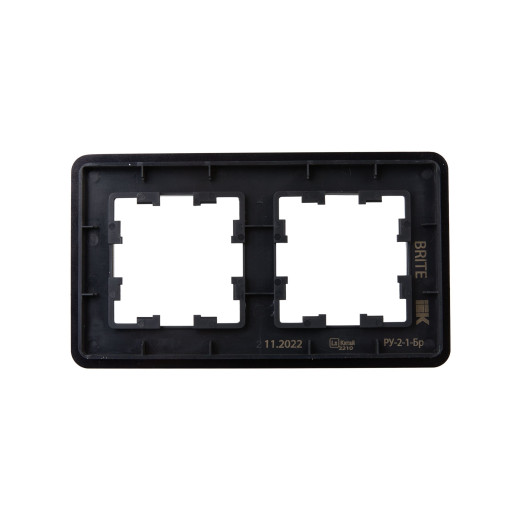 BRITE Рамка 2-мест. РУ-2-1-Бр металл черн. RE IEK