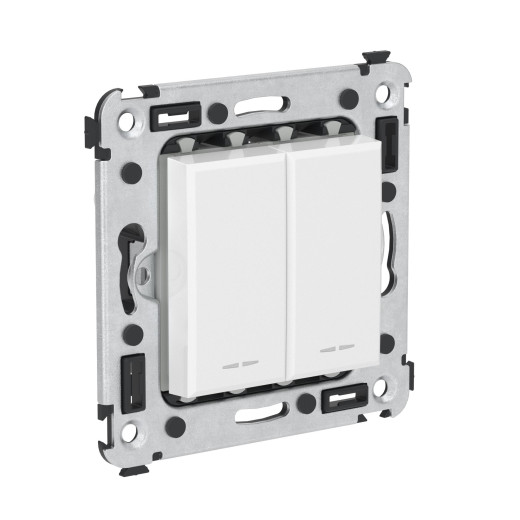 Кнопка двухклавишная в стену, Avanti, белое облако