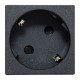 Розетка 45x45 с зазем. 45 градусов, быстрозажимные клеммы, черная, матовая EKF