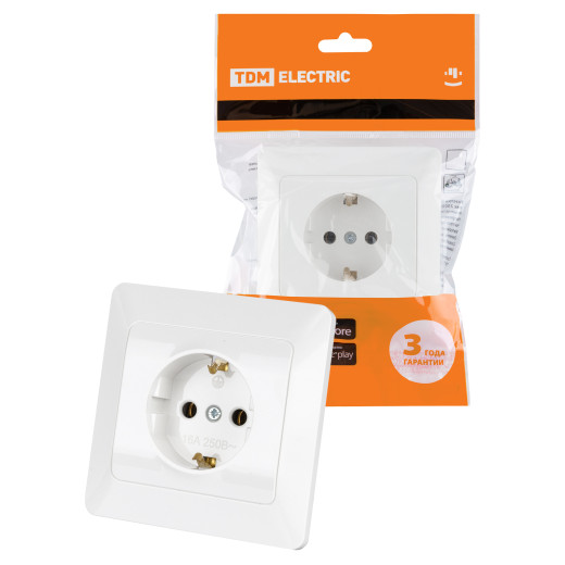 Розетка 2П+З 16А 250В белая 