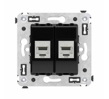 DKC Avanti Компьютерная розетка RJ-45 без шторки в стену, кат.6А двойная экранированная, 