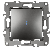ЭРА 12-1102-12 Выключатель с подсветкой, 10АХ-250В, IP20, Эра12, графит (10/100/2500)