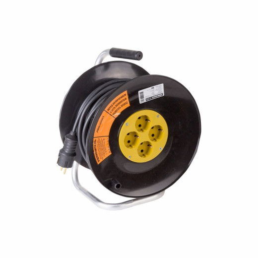 Удлинитель силовой на катушке 4 гнезда с/з 50м 3x2,5мм² PROconnect