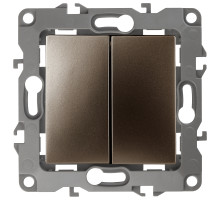 ЭРА 12-1106-13 Переключатель двойной, 10АХ-250В, IP20, Эра12, бронза (10/100/2500)