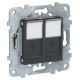 UNICA NEW розетка компьютерная, RJ45, двойная, кат. 6 UTP, антрацит