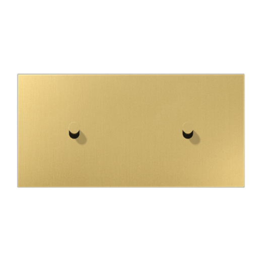 Центральная плата, 2 поста, для горизонтальной установки, тумблеры 1+1,конус, металлическое исполнение, латунь классик, серия LS