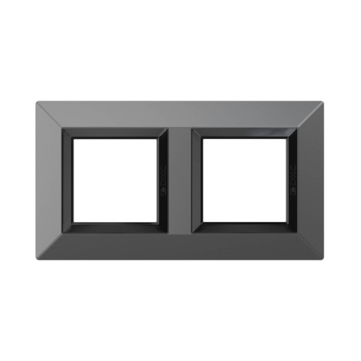 Рамка из металла 2 поста (4 мод.), Avanti, темно-серая
