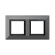 Рамка из металла 2 поста (4 мод.), Avanti, темно-серая