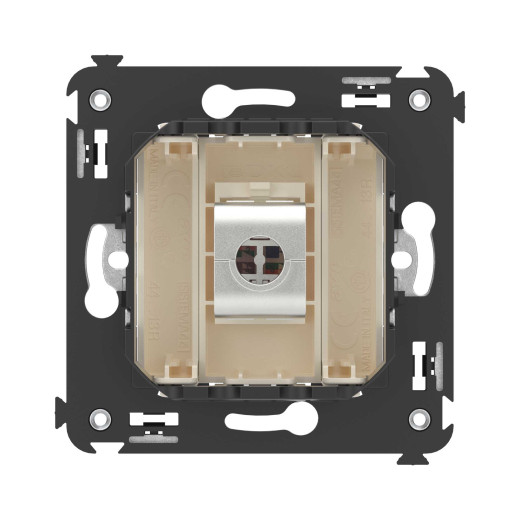 Компьютерная розетка RJ-45 без шторки в стену, кат.5e одинарная экранированная, Avanti, ванильная дымка