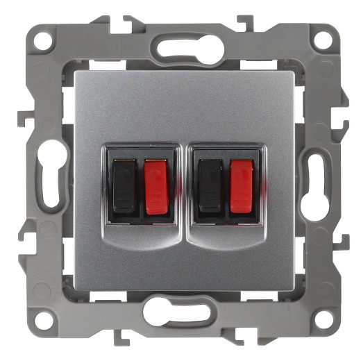 Розетка ЭРА Серия 12 12-3112-03 аудио двойная IP20 алюминий