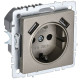BRITE Роз. с з/к/ш 16А с USB A+A 2,1А РЮш10-1-БрШ шамп. IEK