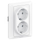 Valena LIFE.Лицевая панель для двойной силовой розетки 2х2К+З.Белая