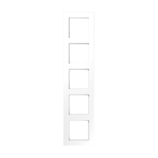 Рамка для вертикальной и горизонтальной установки, 5 постов, дюропласт, белый, A CREATION