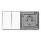 Блок розетка с выключателем ЭРА Эксперт 11-7522-01 двойным IP55 16A-10AX-250В горизонт. СУ белый