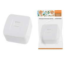 TDM Розетка TФ (RJ-11) открытой установки IP20, белая 