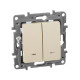 Выключатель двухклавишный с подсветкой/индикацией - Legrand Etika - 10А 250В безвинтовые зажимы - слоновая кость