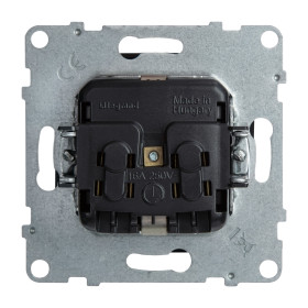 Legrand/Daccord SUNO Антрацит Розетка 2К+З 16А 250В с защитными шторками. Винтовые зажимы..