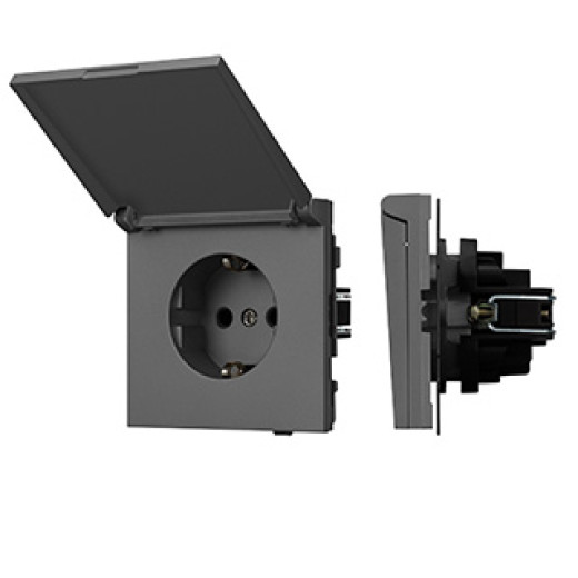 Механизм розетки влагозащищённый SCT-TENDO-MCP-SFPL-GR (230V, 16A) (Arlight, Матовый графитовый)
