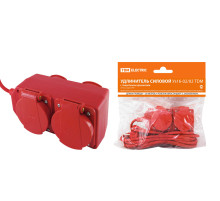 TDM Удлинитель силовой Уз16-02/02 (с крышками IP44, 4 места/20м ПВС 3х1,0)