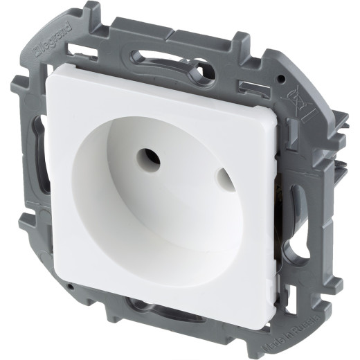 Розетка без заземления - Legrand/Daccord Inspiria - без шторок 16А 250В винтовые зажимы - белый