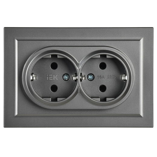 BRITE Роз. 2-я с з/к без з/ш 16А в сб. РС12-3-БрС сталь IEK