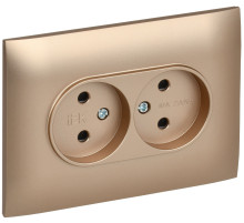 IEK SKANDY Песочный Розетка 2-ая б/з 10А в сборе SK-R10Sa