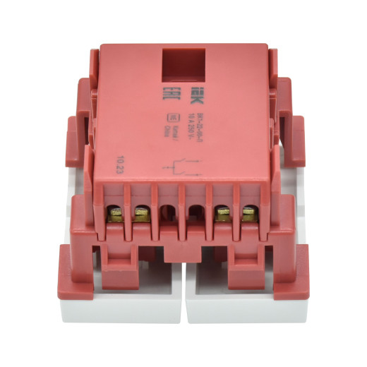 ВК1-22-00-П Выключатель двухклавишный (на 2 модуля) ПРАЙМЕР белый IEK