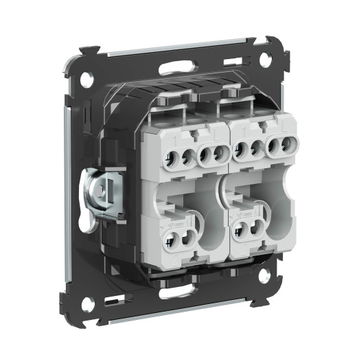 Переключатель двухклавишный в стену, Avanti, закаленная сталь