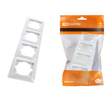 TDM Рамка 4-х постовая горизонтальная белая 