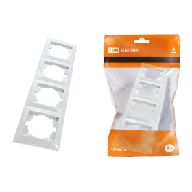 TDM Рамка 4-х постовая горизонтальная белая 