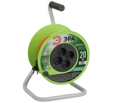 ЭРА Удлинитель силовой RP-4-2x0.75-20m на пластиковой катушке без заземления 4 розетки 20м ПВС 2х0,75мм2