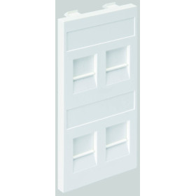 Simon Connect Алюминий Адаптер на 4 RJ45 CJ545U(FM), CJ546U(FM), шторки, Cima-модуль 52x108мм