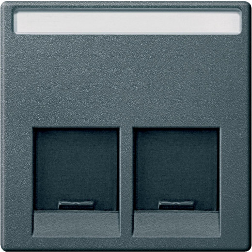 MERTEN ЦЕНТР.ПЛАТА д/розеток с разъемом RJ45 2 поста, АНТРАЦИТ, SM