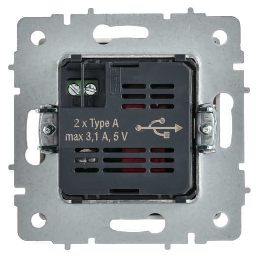 BRITE Роз. USB A+A 3,1А РЮ10-1-БрАБ а/б IEK