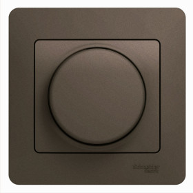 Systeme Electric Glossa Шоколад Светорегулятор (диммер) поворотный, 300Вт (в сборе)