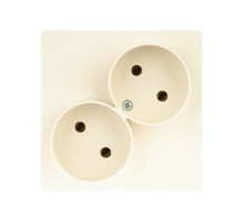 Simon 24 Слоновая кость Розетка двойная 2К без защитных шторок