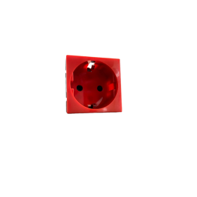 SPL Розетка электрическая 2К+З со шторками, с безвинтовым зажимом (красный)