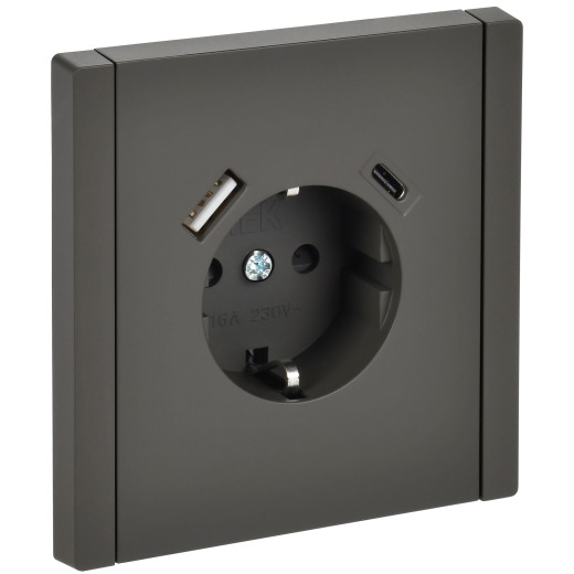 FORTE&PIANO Роз. з/к/ш в/к 16А USB A+C 18Вт FP347 сер. IEK