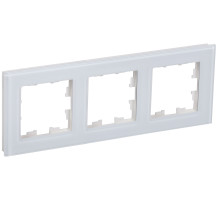 IEK BRITE DECOR Белый глянец стекло Рамка 3-м РУ-3-2-БрБ