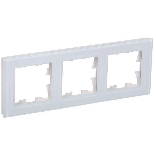 BRITE Рамка 3-мест. РУ-3-2-БрБ стекло бел. IEK