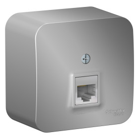 Systeme Electric Blanca наруж Алюминий Розетка компьютерная RJ45, кат.5E, изолир. пластина