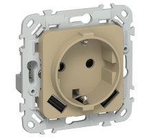 FLITE Роз.с з/к/ш 16А USB AA 3,1А б/к РСЮша11-1-ФлХ хак. IEK