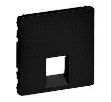 Legrand Valena LIFE Black. Лицевая панель для одиночных телефонных/информационных розеток. Антрацит..