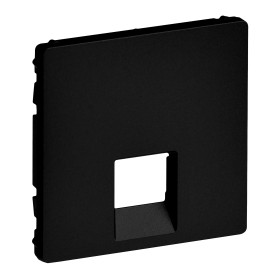 Legrand Valena LIFE Black. Лицевая панель для одиночных телефонных/информационных розеток. Антрацит..