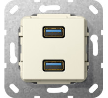 Gira S-55 Крем Разъем USB 3.0 A 2 местн.
