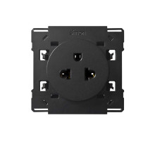 Simon 100 Черный глянец Евро-американская розетка 16A 250В~